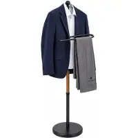 MISOU Dressboy - Kledingstandaard - Kledinghouder - Zwart - 109 cm - Kledingbutler - Kledingrek - Metaal - FERRO