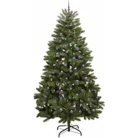 vidaXL Kunstkerstboom 300 cm 300 LED's Warmwit PVC en Staal Groen