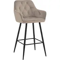 Kontrast Hoker Julia III Taupe Velvet - Barstoel met Rugleuning