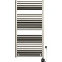 Wiesbaden Elara Elektrische Radiator 1000W Smart WiFi 118,5x60 cm Geborsteld Staal PVD