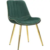 Mauro Ferretti Set van 2 Paris Glam stoelen in groen en goud – Beklede stoel met een goudkleurig metalen frame, afmetingen 51 x 59 x 79 cm – Designstoel
