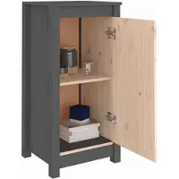 vidaXL Dressoirs, 2 stuks, grijs, 39x35x80 cm, massief grenenhout