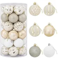 vidaXL - Kerstballenset - 30 - st - Goud - en - wit - Ø - 6 cm - Kunststof