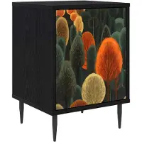 vidaXL Nachtkastje ZAANDAM Zwart eiken 36 x 33 x 51 cm Bewerkt hout