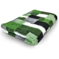 Vetbed - Vet Bed Patchwork - Groen, Zwart & Wit - Antislip Hondenmat - 100 x 75 cm