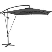 Outsunny Terrasparasol met zijpaal - Metaal, Polyester - 247x247x256 cm - Donkergrijs