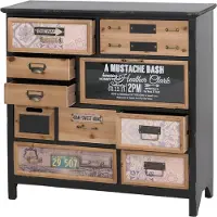 Mendler Apothekerskast -A43, ladekast, massief dennenhout vintage shabby look 90x90x32cm