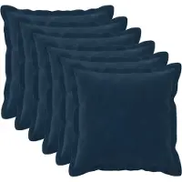 vidaXL Kussensloop 6 st HOUTEN Blauw 30 x 30 cm Microfiber Fleece