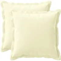 vidaXL Kussensloop 2 st HOUTEN Crèmekleurig 50 x 50 cm Polyester