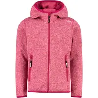 CMP - Girl's Jacket Fix Hood Jacquard Knitted 3H19825 - Fleecevest 98, roze