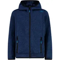 CMP - Boy's Jacket Fix Hood Jacquard Knitted - Fleecevest 164, blauw