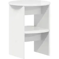 vidaXL Bijzetkast 2 st Hoogglans Wit Ø40 x 50 cm Geconstrueerd hout