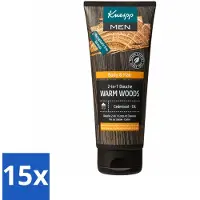 Kneipp 15 x - Douchegel - Men - Warm Woods - 2-in-1 - 200 ml - Voordeelverpakking - 15 stuks