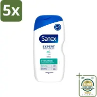 Sanex 5 x - Douchegel - Expert Skin Health Hydrating - Hydrateert de Huid - 400 ml - Wasstrips - Douchegel - Huidverzorging - Hydratatie - Glycerine - Inuline