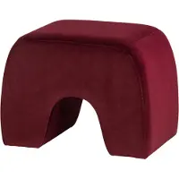 Woood Lucen Poef - Velvet - Bordeauxrood - 40x54x37