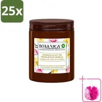 Air Wick 25 x Botanica by - Geurkaars - Vanille & Magnolia - 40 Uur Brandduur - Bulkverpakking - Geurkaars - Douchemop - Vanille en magnolia