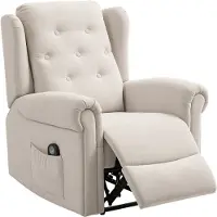 HOMCOM Massage Relaxbank - Linnen - 85x91x103cm - Beige