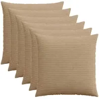 vidaXL Kussensloop 6 st HEERLEN Bruin 70 x 70 cm corduroy