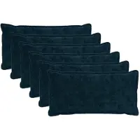 vidaXL Kussensloop 6 st HOUTEN Marineblauw 40 x 70 cm Nep Konijnenbont