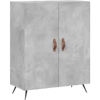 vidaXL Hoge kast, betonkleur, 69,5 x 34 x 180 cm, houtvezelplaat