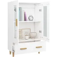 vidaXL Hoge kast 70x31x115 cm bewerkt hout wit