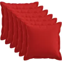 vidaXL Kussen met kussen HOUTEN 6 st Rood Faux Linnen