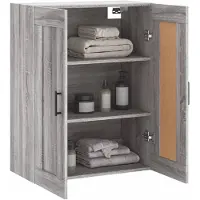 vidaXL Wandkast 69,5x34x90 cm bewerkt hout grijs sonoma eikenkleurig