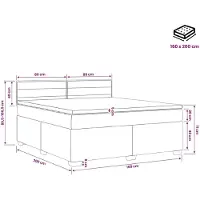 vidaXL Boxspringbed met matras Donkerbruin 160 x 200 cm Stof