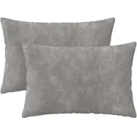 vidaXL Kussen met kussen HEERLEN 2 st Lichtgrijs Microfiber Fleece