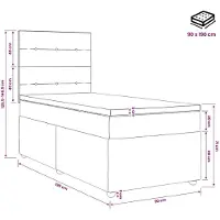 vidaXL Boxspringbed met matras en hoofdbord, blauw, 90 x 190 cm, stof