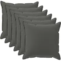 vidaXL Kussensloop 6 st HOUTEN Antraciet 50 x 50 cm Polyester