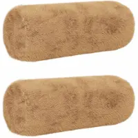 vidaXL Kussensloop 2 st HEERLEN Taupe Ø 15 x 40 cm Nep Konijnenbont
