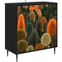 vidaXL Dressoir ZAANDAM, zwart, eikenlook, 69 x 33 x 76 cm
