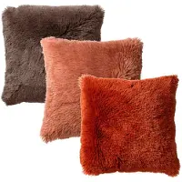 Dutch decor Kussenset - Fluffy sierkussens inclusief binnenkussens - Terrarood Donkerbruin Roze