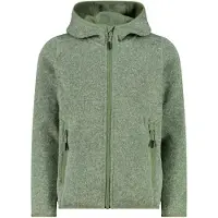 CMP - Girl's Jacket Fix Hood Jacquard Knitted 3H19825 - Fleecevest 98, olijfgroen