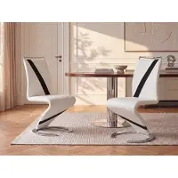 Vente-unique Set van 4 stoelen van kunstleer TWIZY - zwart & wit