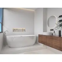 Vente-unique Vrijstaand bad NICA - 238 L - 170 x 80 x 58 cm - Wit