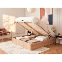 Vente-unique Bed met opbergruimte 140 x 190 cm met massief hout - Licht naturel - TALISO van YSMÉE