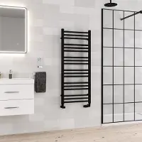 Eastbrook Corinium handdoekradiator 50x120cm 596W zwart mat