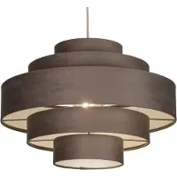 Lumidora Hanglamp 75425 - POLIGNANO - E27 - Grijs - Bruin - Stof - ⌀ 52 cm
