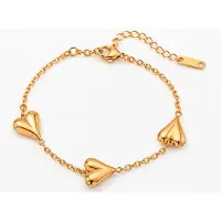 Trend Armband - armband Voor dames - Verguld - Goudkleurig - armband met hartjes - feest sieraden - verjaardag cadeau - cadeau