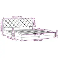 vidaXL Bedframe met LED zonder matras 180x200 cm stof crème