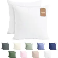 Lavea Set van 2 Kussenslopen - 50x50 - 100% Microvezel - Zachte en Adememende Kussenhoezen, OEKO-TEX Gecertificeerd - Wit