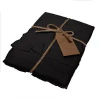 Darymex Katoenen Sierkussensloop met Roesjes - 40x40 cm - Set van 2 - Zwart - 100% Katoen - Met Hotelversluiting
