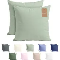 Lavea Set van 2 Kussenslopen - 60x60 - 100% Microvezel - Zachte en Adememende Kussenhoezen, OEKO-TEX Gecertificeerd - Eucalyptus
