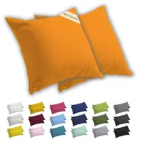 Lavea Kussenslopen 65x65 cm Set van 2 – Kussenhoezen van 100% Zachte en Ademende Jersey Katoen met YKK Ritssluiting – Zonsondergangrood