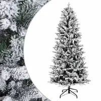 vidaXL - Kunstmatige - Hinged - Kerstboom - 150 - cm - PVC - en - PE - Groen - en - Wit