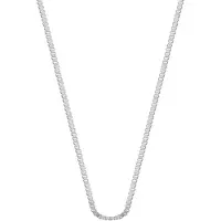 Lucardi Dames Gerecycled zilveren basisketting met Venetiaanse schakel - Ketting - 925 Zilver - Zilverkleurig - 45 cm
