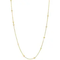 Lucardi Dames Zilveren goldplated ketting - Ketting - 925 Zilver - Goudkleurig - 50 cm