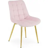 Leobert Chaise - - Bera - Lichtroze veloursstof / Goudkleurige poten - 54 x 60 x 88 cm